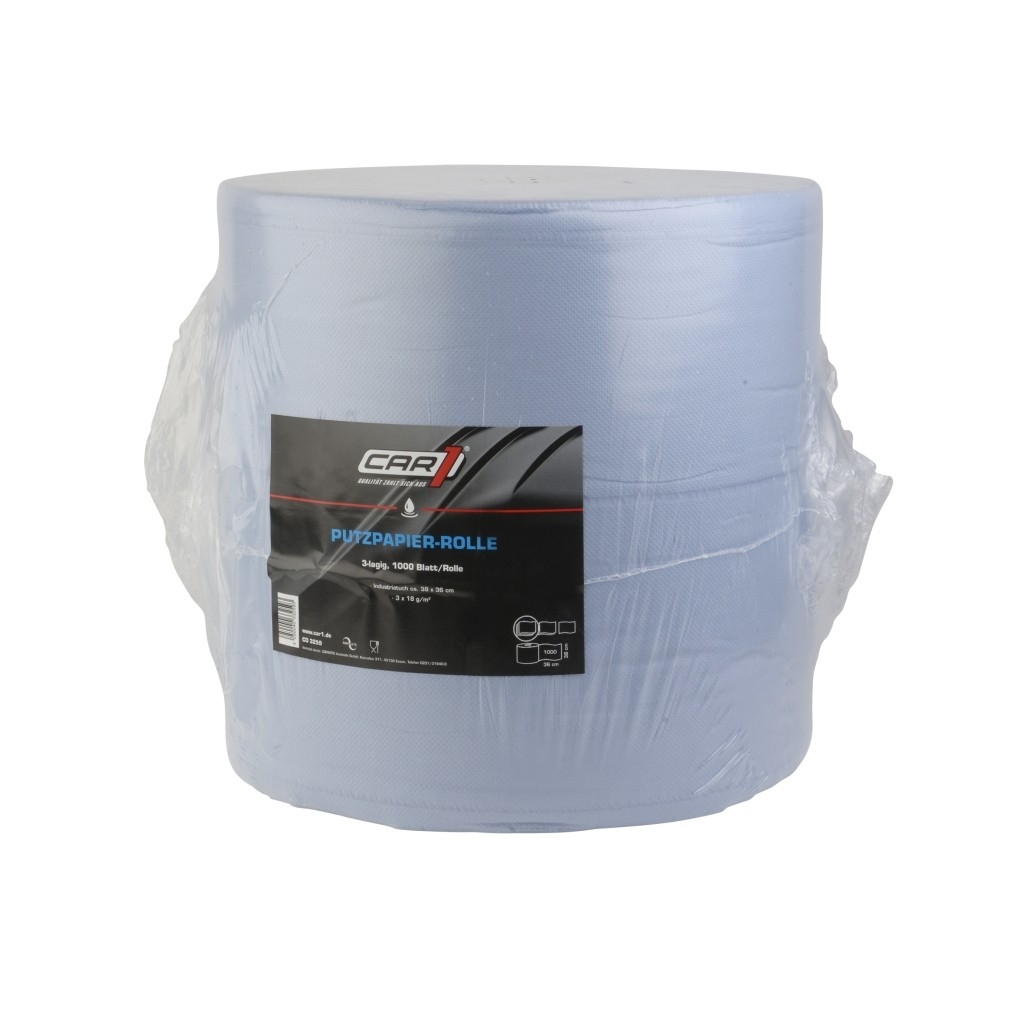 Bild von CAR1-Putzpapierrolle 38x36cm - blau, 1000 Blatt 3-lagig (VPE=1 Stück)